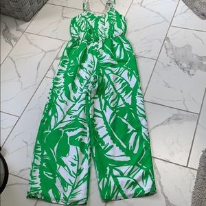 Lily Pulitzer green and white jump suit small